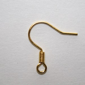 Gold Earring Hooks, DIY Earrings, Earring Findings, Gold Earwires, Fishing Hook,  - 50ct - #710