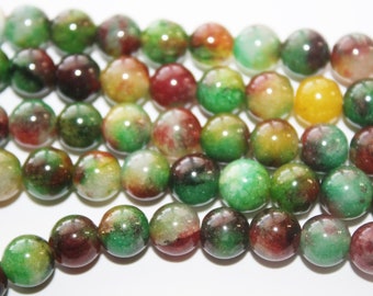 Green Stone Beads Polished Agate Beads - 8mm - 48ct - D279