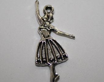 Ballerina Charms, Ballet Dancer, Ballet, Dancer Pendant, Dance, Dancing Girl,  - 32x13MM - 20ct  #329