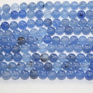 Jade Beads, Blue Stone Beads, Polished Jade Beads - 8mm - 46ct - #104