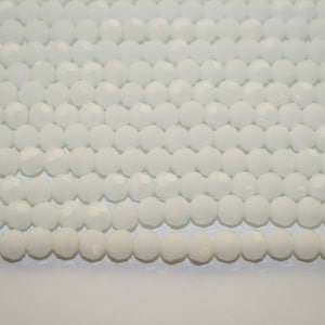 White Glass Beads, White Beads, White Round Beads, Glass beads, - 6mm - 48ct - D244