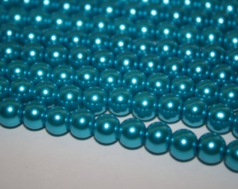 Montana Blue Glass Pearls - 8mm - 48ct