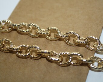 Gold Aluminium Chain, Necklace Chain, Necklace, Chain, Jewelry, - 15 Feet - 10mm links - #598