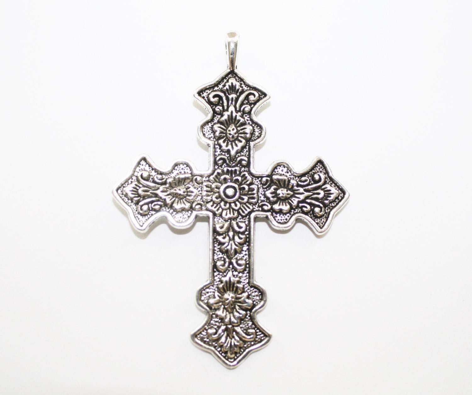 Cross Pendant Cross Charm Silver Cross Large Cross - Etsy