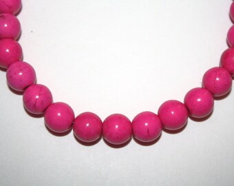 Pink Color Beads Howlite Magnesite - 10mm - 40ct - #75