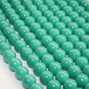 Turquoise Blue Color Glass Beads, 12mm - 32ct - D032