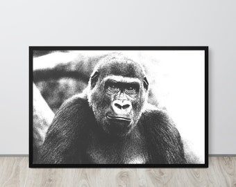 Gorilla Black & White Digital Print
