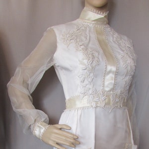 1970 Wedding Dress Vintage Bridal Gown Cream Color Organdy - Etsy