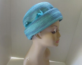 1960\'s Monsieur X Hat Vintage Hat Rolled Brim Rounded Crown Ocean Colors Monsieur  main image 4
