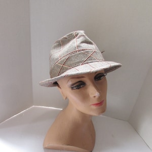 Unisex Plaid Fedora Earth Tone Plaid Men&#39;s Hat Fall Hat Winter Hat