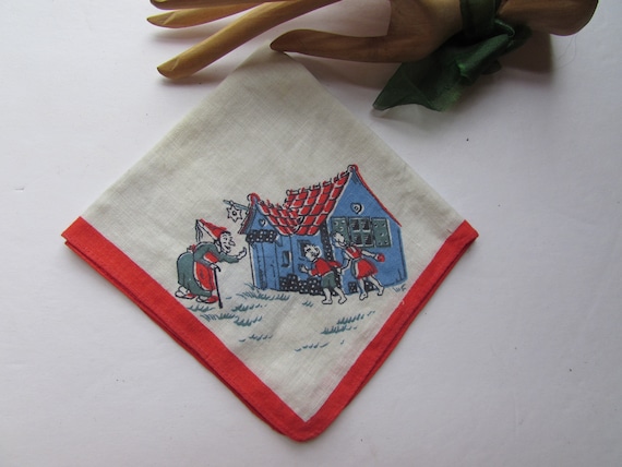 Vintage Handkerchief Child Hankie Hansel & Gretel… - image 1