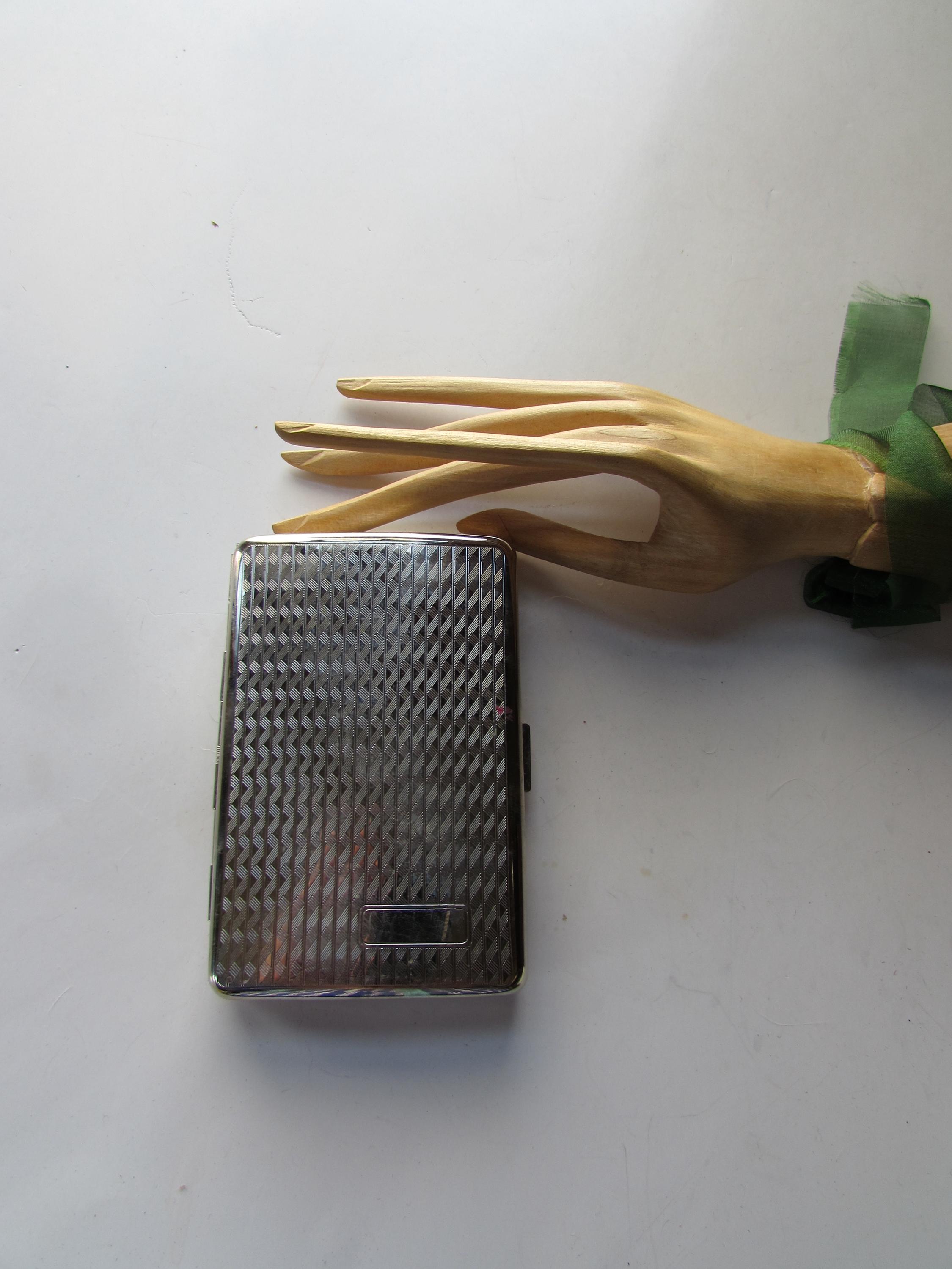 Cigarette Holder Lucienne Brand Silver Tone Engine Turned Design Diamond  Pattern Men's Accessories Vintage Tobacco
