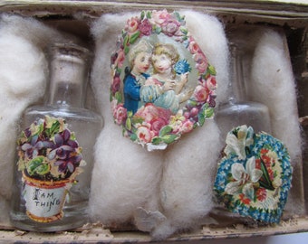 Antique Perfume Box Late 19th Century Glass Bottles Decorative Antique Box Romantic Stickers Dec 10 18. .