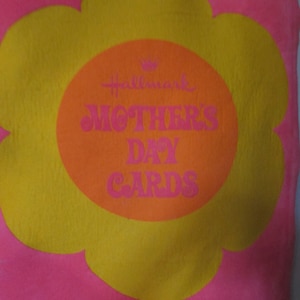 Flower Power 1970 Era Era Hallmark Karten Muttertag Hängende Banner Neon Filz Pink Neon Orange Neon Gelb Werbebanner