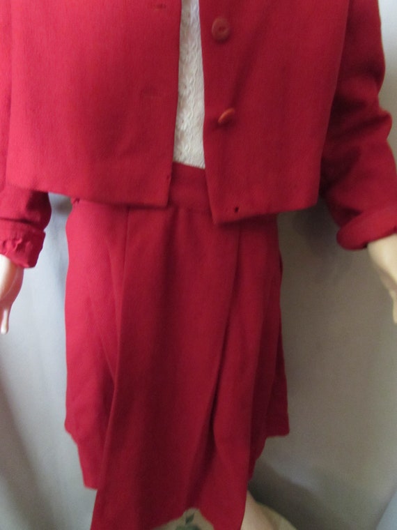Little Girl Matching Jacket Jumper Cherry Red Woo… - image 4