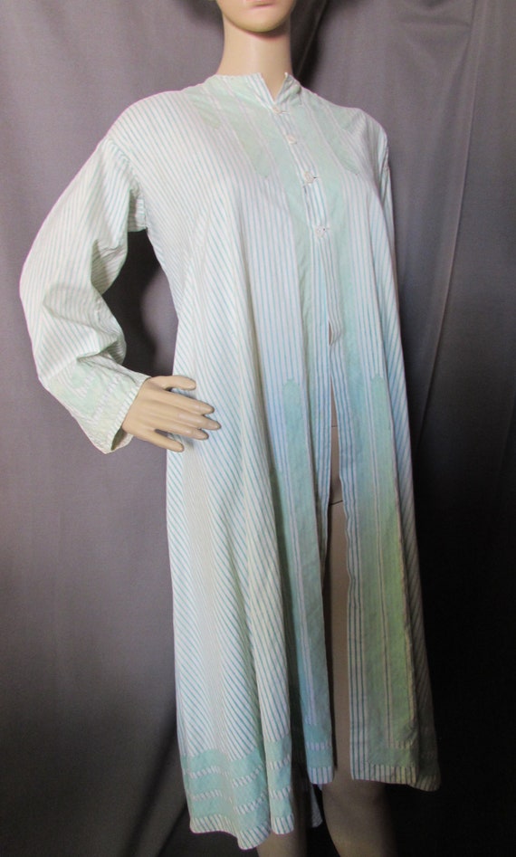 SALE Very Vintage Morning Robe Mint Green White S… - image 5