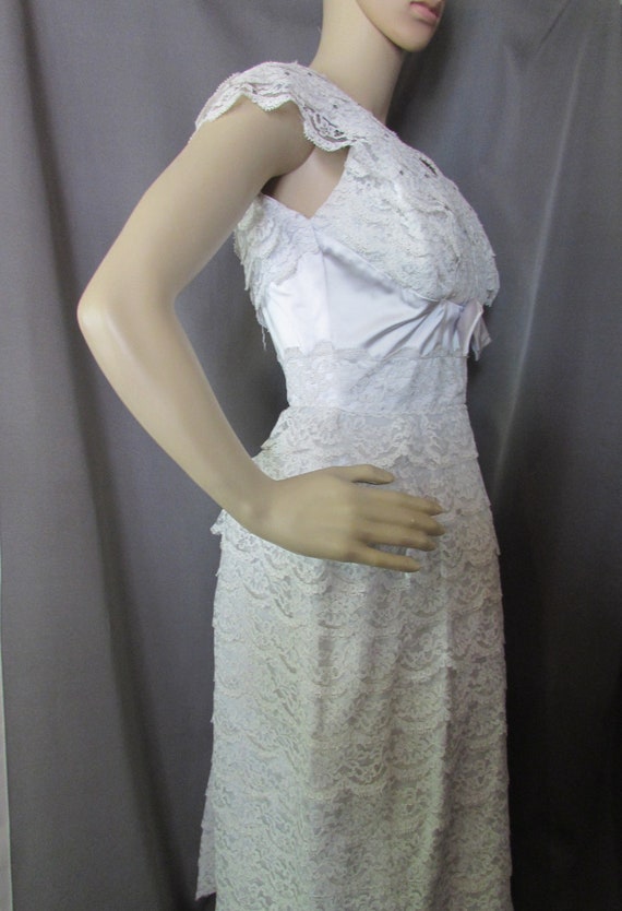 Vintage Dress Special Event Dress 1960 Era White … - image 6