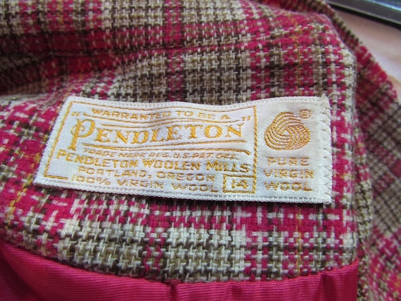 Classic Pendleton Two Piece Suit Jacket Skirt Sma… - image 9