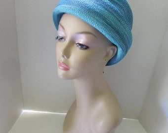 Vintage Hat Rolled Brim Rounded Crown Ocean Colors Monsieur  display picture 1