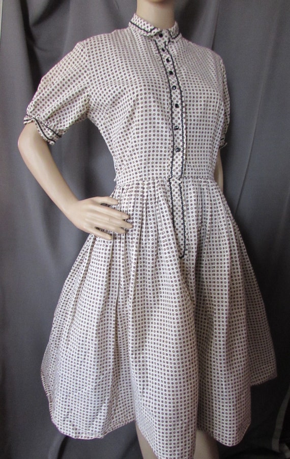 Vintage Dress Shirtwaist Dress 1960 Era Cotton Dre