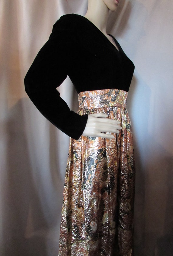 Vintage Dress 1970 Era Hostess Dress Long Maxi Dr… - image 5