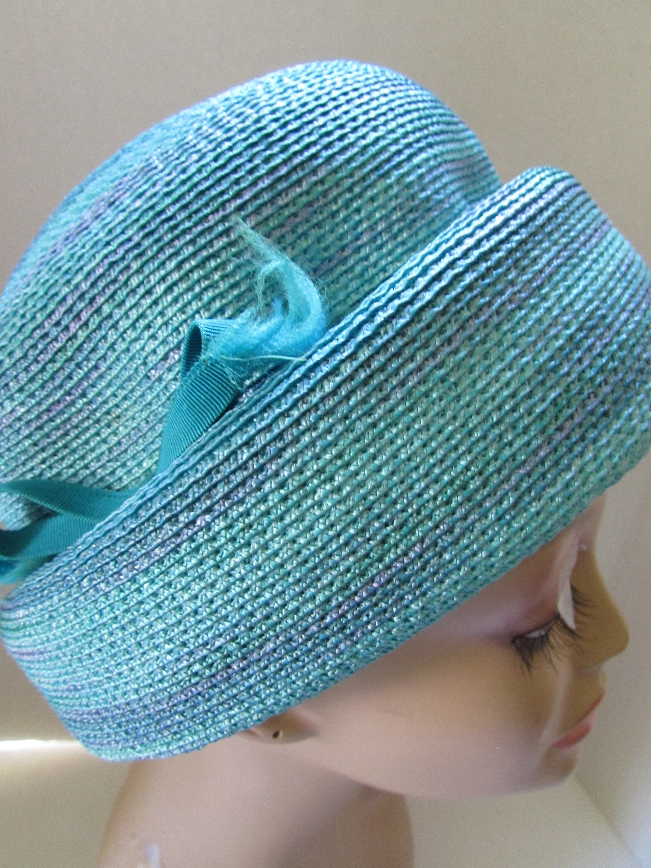 1960\'s Monsieur X Hat Vintage Hat Rolled Brim Rounded Crown Ocean Colors Monsieur  main image 2