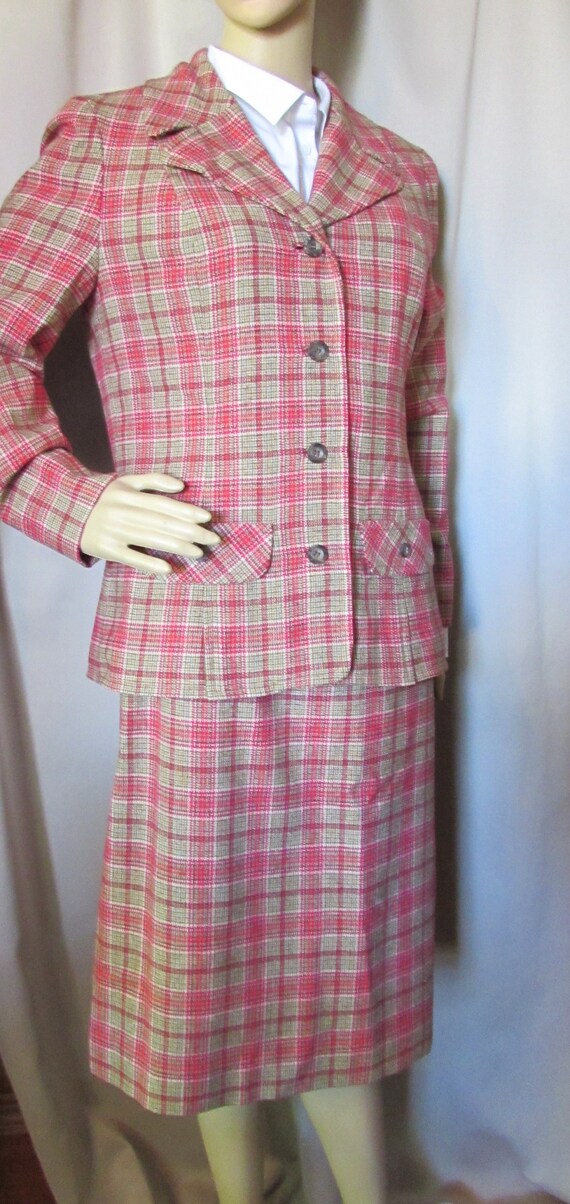 Classic Pendleton Two Piece Suit Jacket Skirt Sma… - image 5