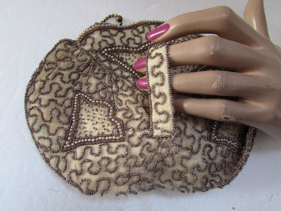 Evening Beaded Purse Vintage Cocktail Bag Hand Ma… - image 5