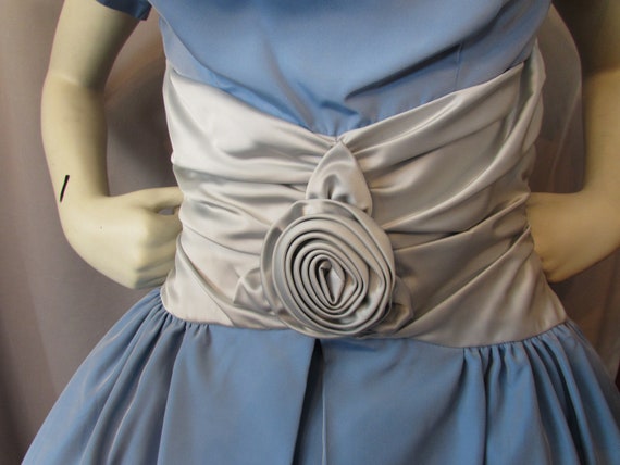 Prom Dress Cocktail Dress 1950 Era Baby Blue Taff… - image 3