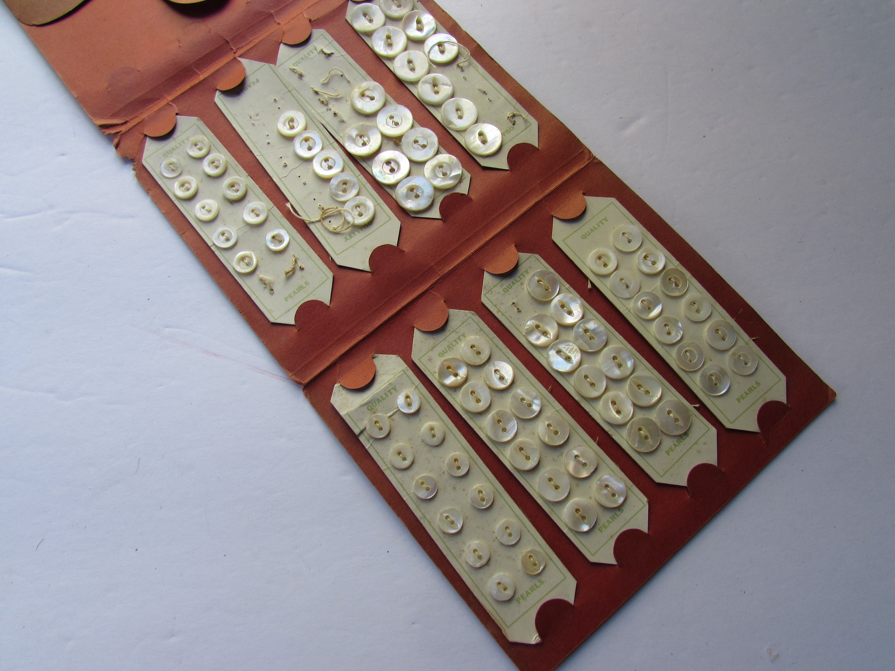 Packet Buttons Dozen Assortment White Pearl Buttons Original Envelope ...