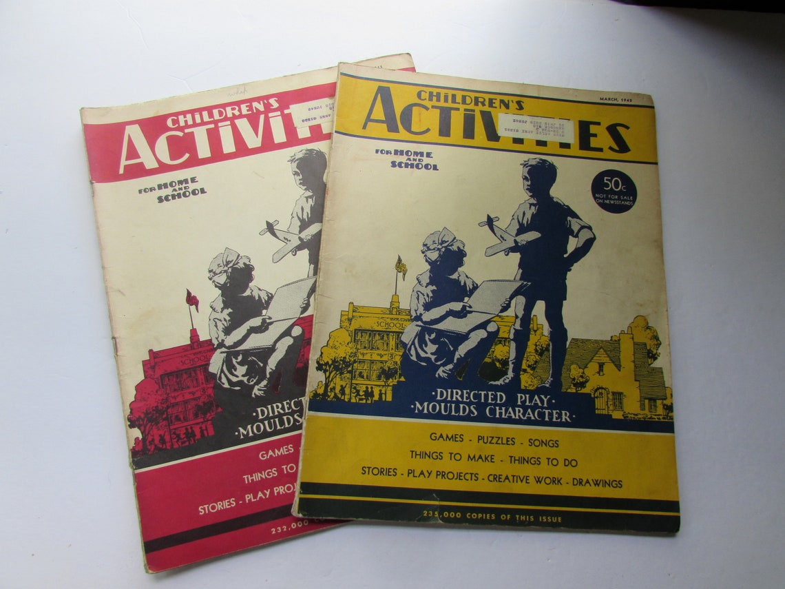 Vintage Magazines Children's Activities 1942 Era February March ...