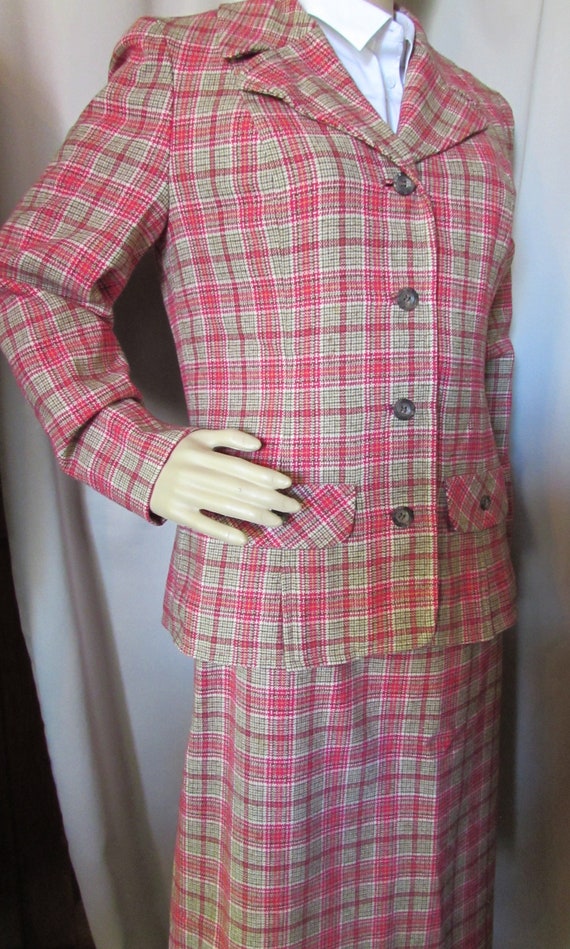 Classic Pendleton Two Piece Suit Jacket Skirt Smal