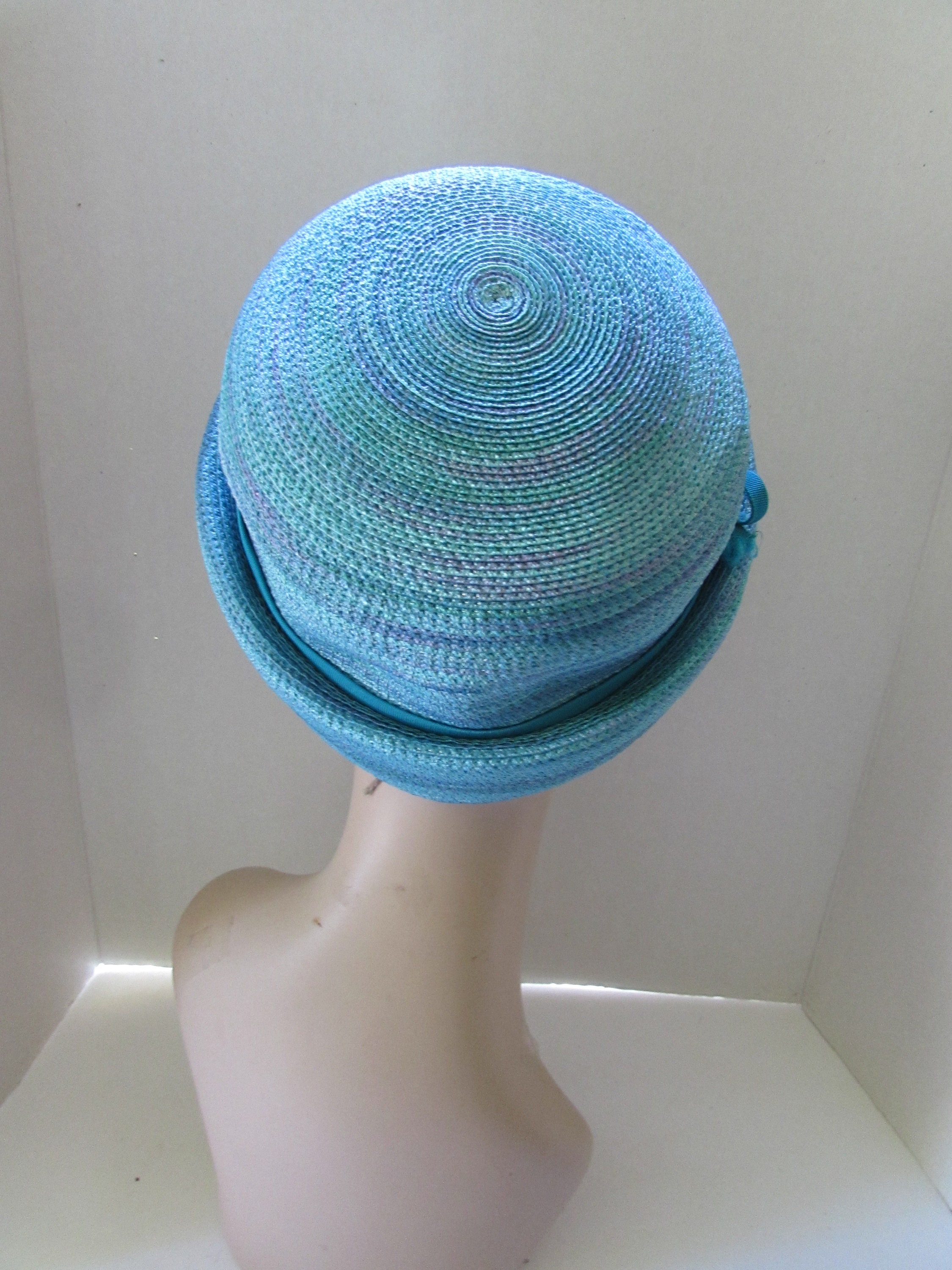 1960\'s Monsieur X Hat Vintage Hat Rolled Brim Rounded Crown Ocean Colors Monsieur  main image 3