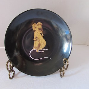 Couroc Bowl Crafty Mouse Hand Inlaid Design Monterey CA  Artist Designed Mid Century Vintage Table Ware