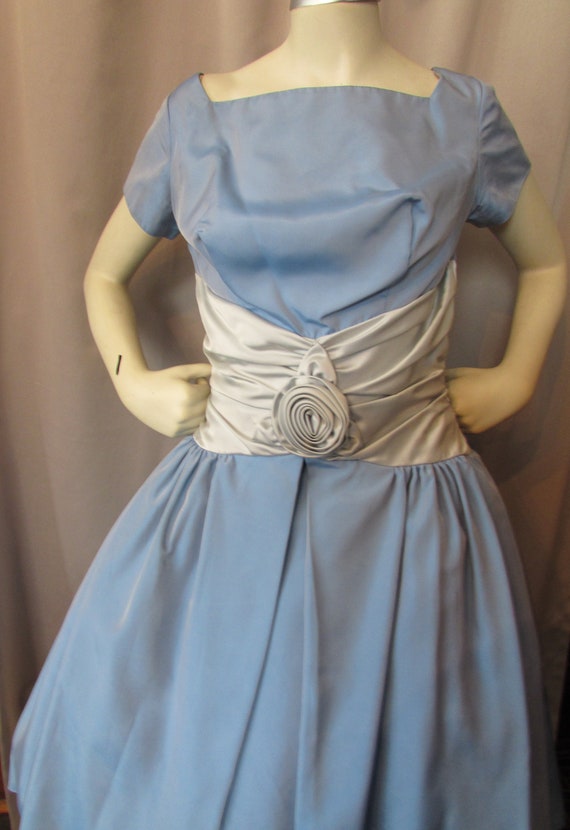 Prom Dress Cocktail Dress 1950 Era Baby Blue Taff… - image 1