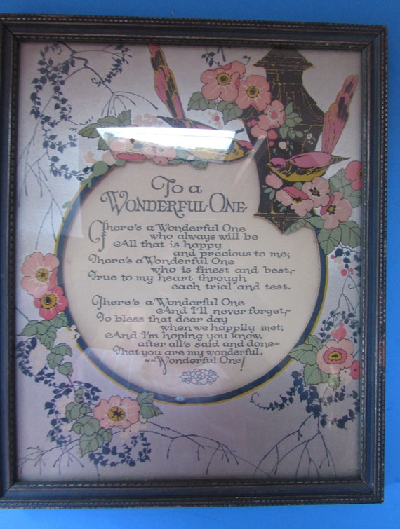 Vintage Poème Encadré Superposition Dimensions Mat Rose Fleurs Oiseaux Jaunes Pour Un Art Cin Un Merveilleux Cadeau Des Mères De Poèmes Dédition