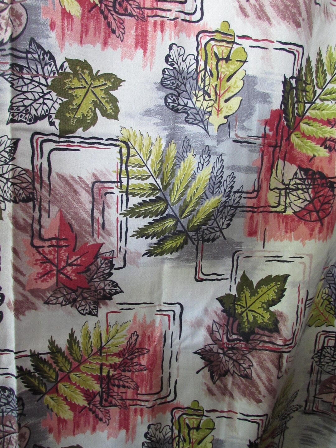 MCM Fabric Upholstery Fabric Drapery Fabric 1950 Era Abstract Design ...