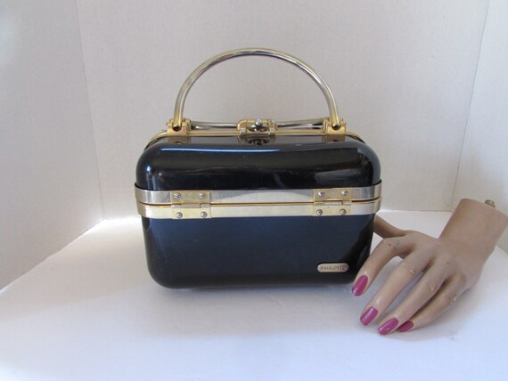 Buy Vintage Purse Mid Century Handbag Baulotto Brand Black Box Style Gold Tone Accents Online in India Etsy