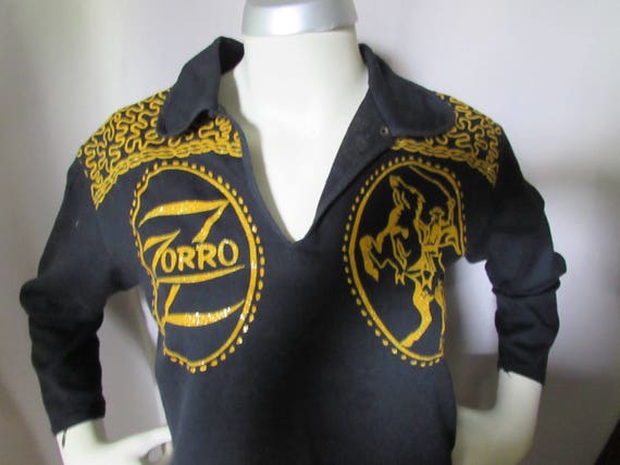 Vintage Zorro Shirt Child's Western Shirt Glitter… - image 1