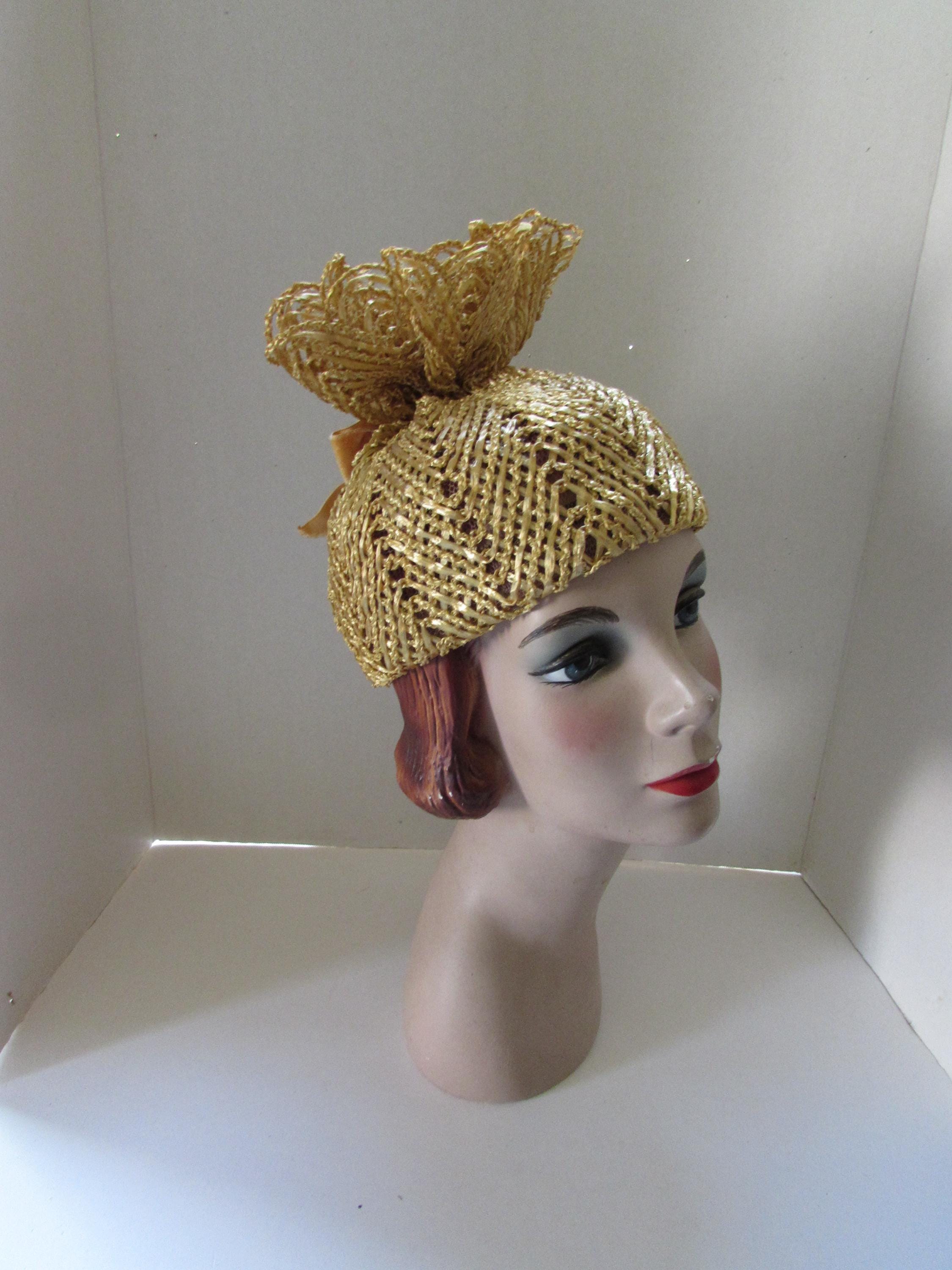 Vtg Emme Boutique BUCKET Pixie Twiggy Camel Faux Fur Hat Mod Italy women’s 60’s Twiggy Hat - Etsy main image 2