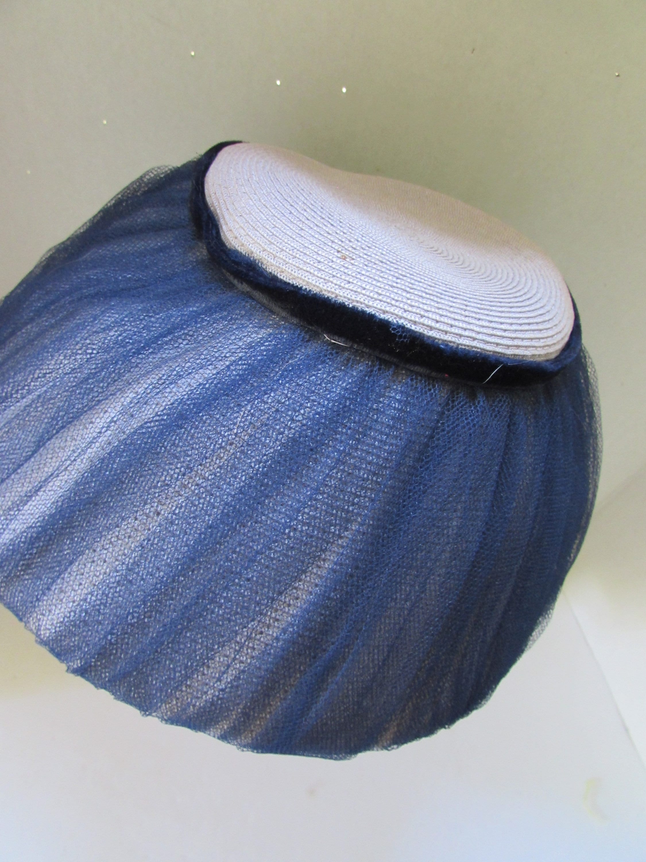 Vintage Hat Modified Lampshade Style Chez Original Navy 