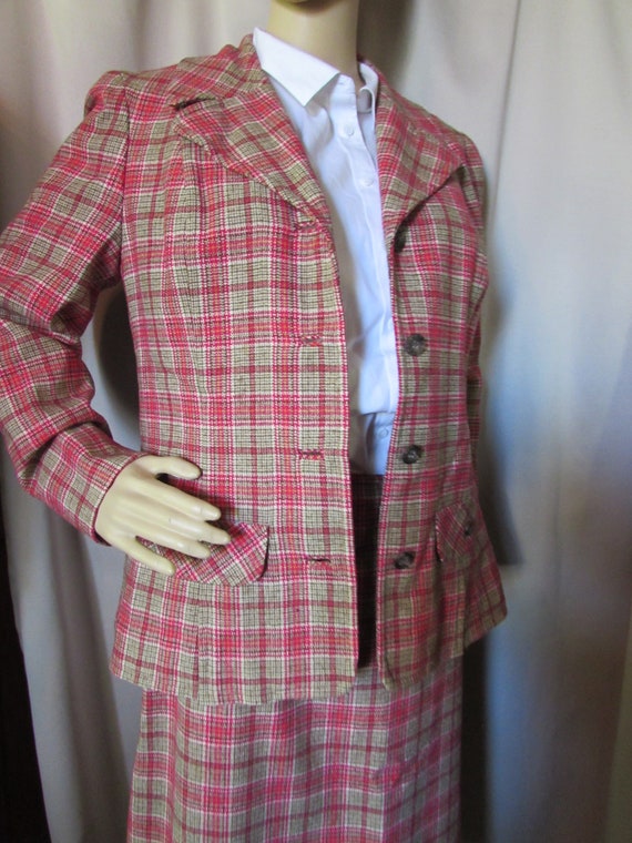 Classic Pendleton Two Piece Suit Jacket Skirt Sma… - image 2