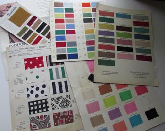 Fabric Swatches Color Samples Indian Head Mills Suedekin W Germany Skinner Linen All Purpose Cotton Decorator Weight Fun Prints