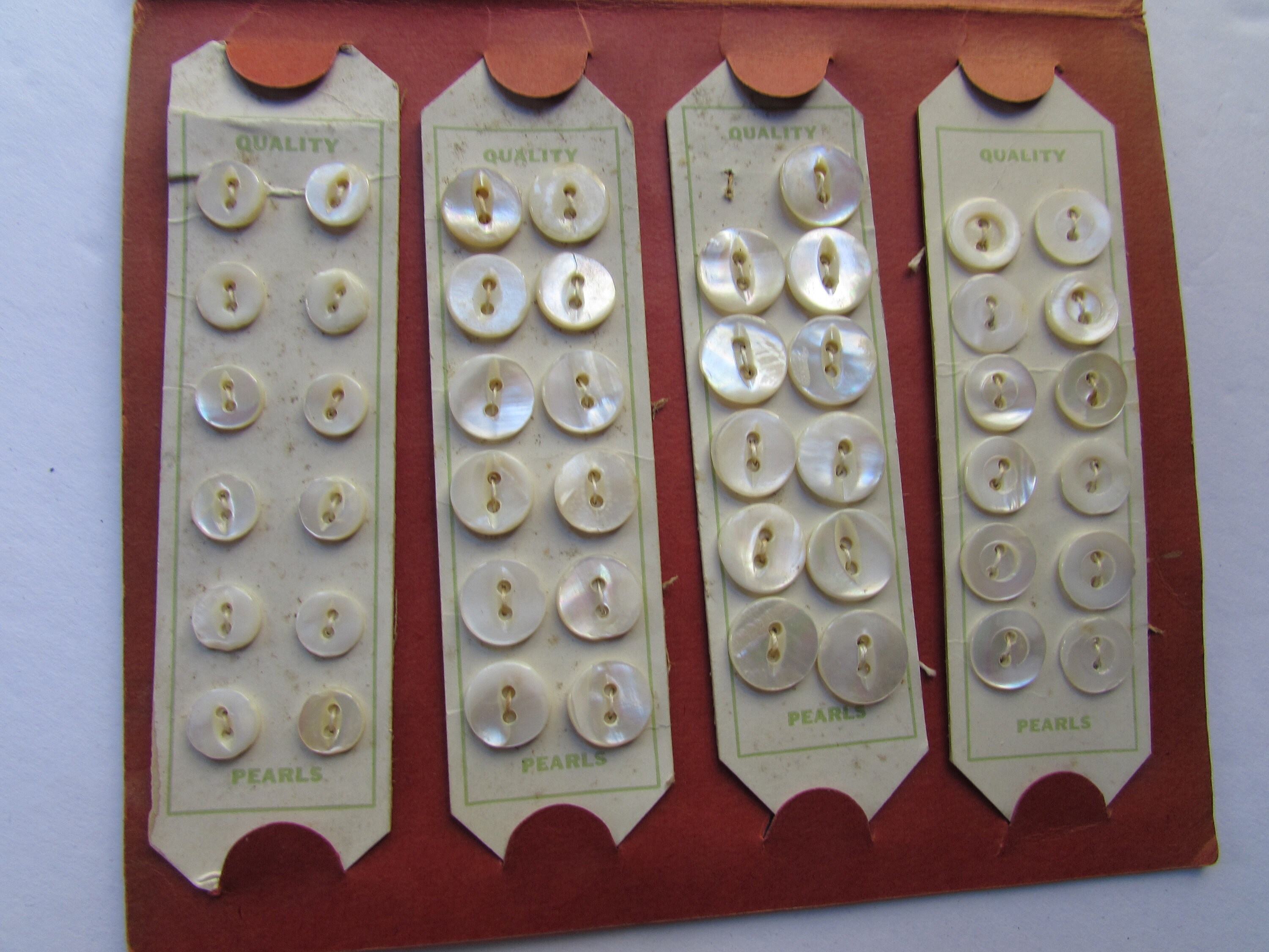 Packet Buttons Dozen Assortment White Pearl Buttons Original Envelope ...