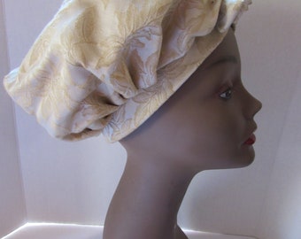 SALE Vintage 1960 Era Pouf Turban Hat Gold Brocade Vintage Hat 1960 Era Pouf Turban Gold Brocade Mid Century  main image 4