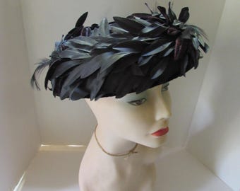 Vintage Hat Mr John Classic Black Cello Weave Breton Style  display picture 1