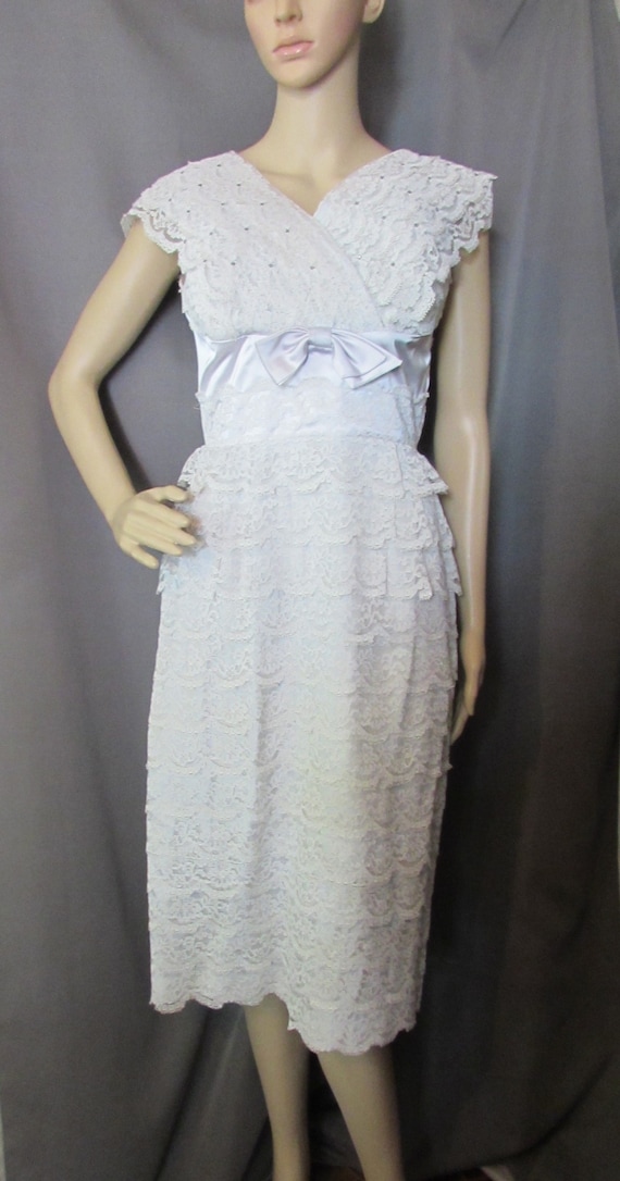 Vintage Dress Special Event Dress 1960 Era White … - image 2