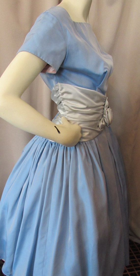 Prom Dress Cocktail Dress 1950 Era Baby Blue Taff… - image 6