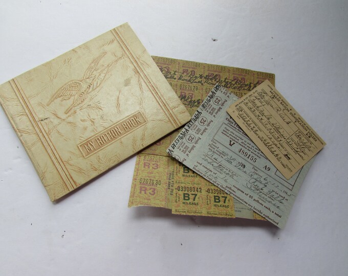 WWII Memorabilia Gas Ration Cards Stamps Coupons My Ration Book Mileage ...