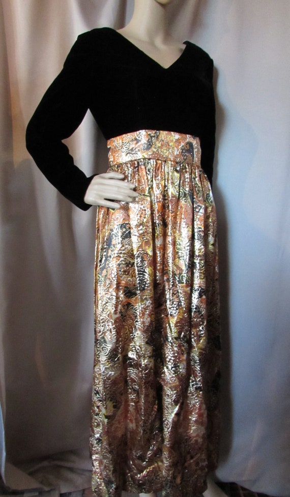 Vintage Dress 1970 Era Hostess Dress Long Maxi Dr… - image 2